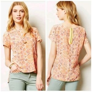 Fynn and Rose Tofino Snakeskin Rose Silk Blouse